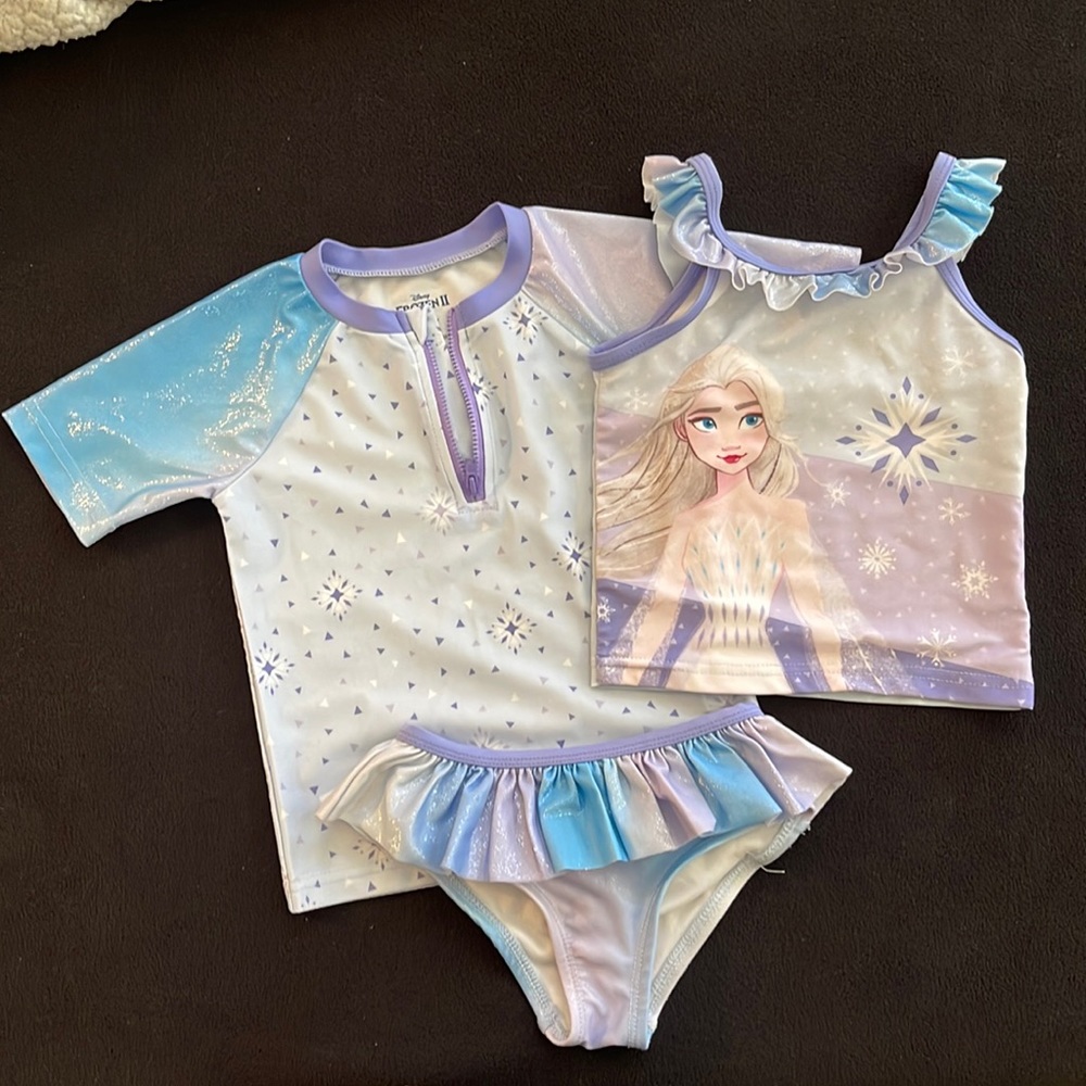 Girls Frozen 3 piece swimsuit set - size 3T